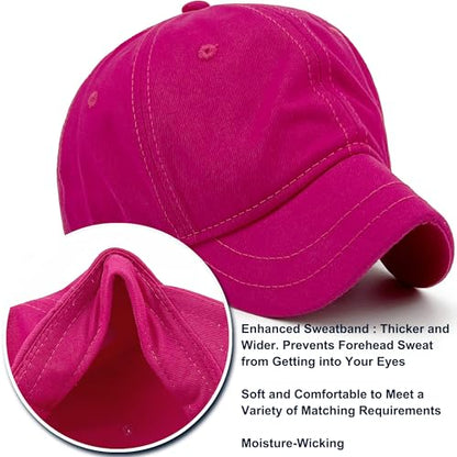 Loneshark Short Brim Baseball Cap for Running Small Bill Umpire Hat - color: Hotpink