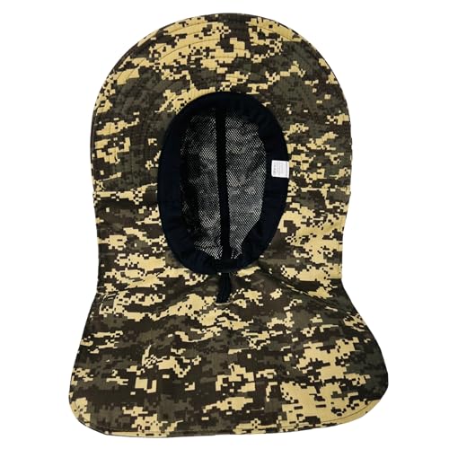 Packable and Adjustable Mesh Boonie Sun Hat with Neck Flap - color: Brown/Tan Digital Camo