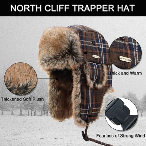 Unisex Winter Trapper Hat Cold Proof Keep Warm Hat with Ear Flaps for Hunting Skiing Trooper Outdoor Activities - color: Candy Series-brown, size: Large-X-Large