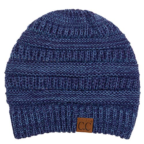 C.C Exclusives Cable Knit Beanie - Thick, Soft & Warm Chunky Beanie Hats - color: 2 Tone Blue/Denim