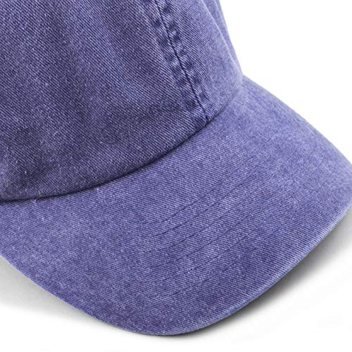 The Hat Depot 100% Cotton Pigment Dyed Low Profile Dad Hat Six Panel Cap - color: 1. Royal Blue