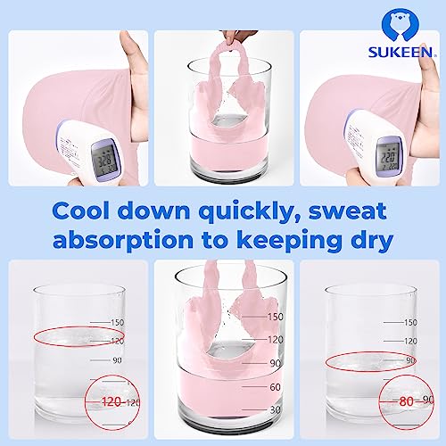 Sukeen Cooling Stretchy Sun Visor for Women Men UV Protection Cooling Hat - color: Macaron Pink