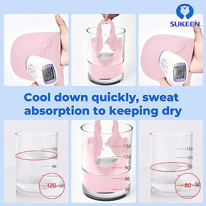 Sukeen Cooling Stretchy Sun Visor for Women Men UV Protection Cooling Hat - color: Macaron Pink