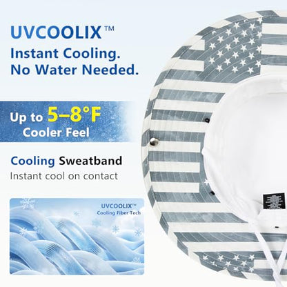Unisex UVCoolix™ Cooling Sun Hat with Detachable Neck Flap - color: White, size: X-Large-XX-Large