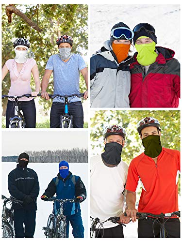 SATINIOR 9 Pcs Ski Mask Men Balaclava Pasa Montañas para Hombre Hood Protection Full Face Cover Cooling Neck Gaiter Bandana - color: Solid Colors