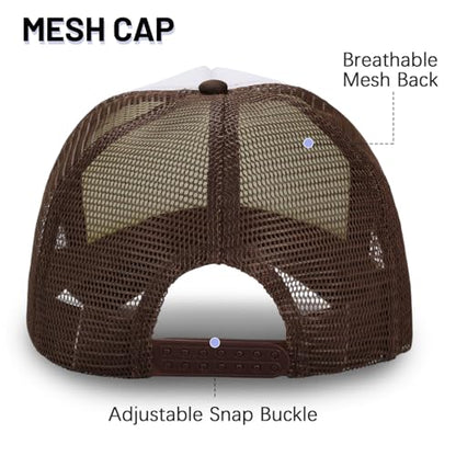 Ultrafun 10 Pack Trucker Hat Mesh Sublimation Blank Hats Adjustable Baseball Caps Hats for Men Women - color: Brown White