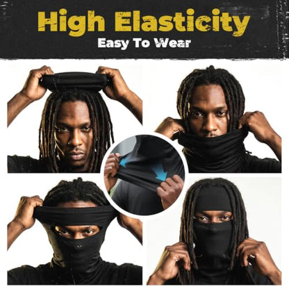 Open-Top Balaclava Shiesty Mask, Breathable Cooling Face Mask Neck Gaiter - color: Black