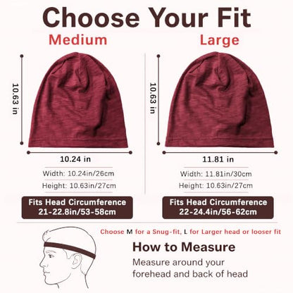 vidsel 100% Cotton Slouchy Beanie, Lightweight Summer Hats for Women Men - color: 1pc Wine Red, size: Medium