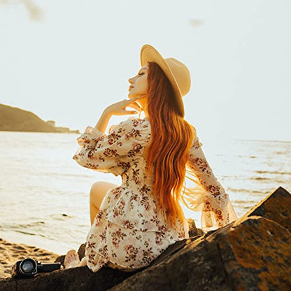Lisianthus Women Belt Buckle Fedora Hat - color: Camel