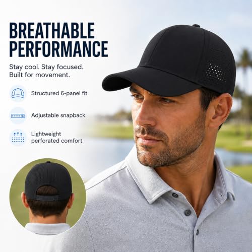 Quick Dry Baseball Cap Curved Brim Snapback Hat Mesh for Men Women - color: Black+navy+lightgrey+sagegreen