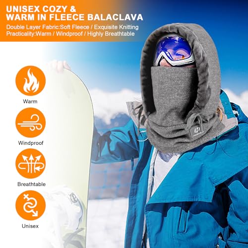 Balaclava Ski Mask Balaclava Face Mask for Men Women Winter PasamontañAs Hombre - color: Gray