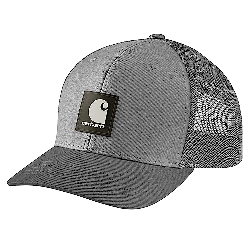 Carhartt Men's Rugged Flex Twill Mesh-Back Logo Patch Cap - color: Asphalt