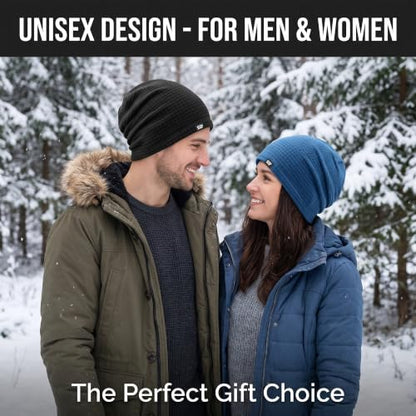 LONGLONG Winter Slouchy Beanie Hat Lightweigh Warm Skull Cap for Men Women - color: Heather Navy