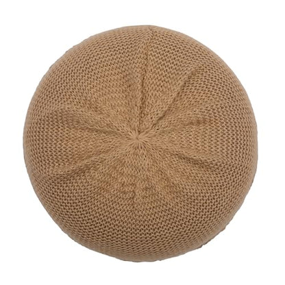 ZLYC Crochet Slouchy Beanie for Women Soft Lightweight Skull Cap - color: Solid Shiny Brown