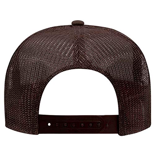 OTTO Wholesale 12 x Polyester Foam Front 5 Panel High Crown Mesh Back Trucker Hat - (12 Pcs) - color: Brown