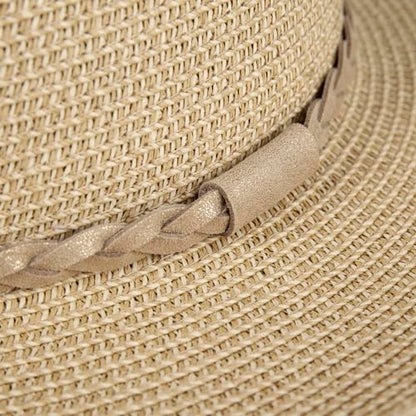 Lucky Brand Women's Straw Cowboy Hat | Rope Design | Western | Style | Fashion | Sun Protection | Breathable - color: Woven Western - Stone