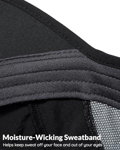 GADIEMKENSD Quick Dry Running Hat, UPF50+, Cooling Breathable Mesh, Water-Repellent, Plain & Packable, Anti-Glare - color: Black
