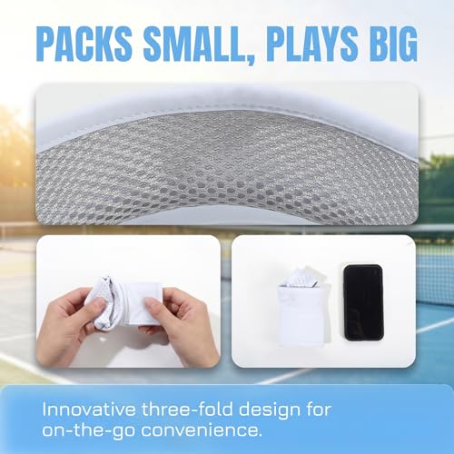 Sun Visors for Women Men Adjustable Folding Cap Running Golf Tennis - color: White