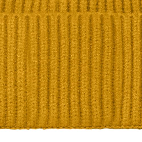 DALIX Knit Watch Cap Beanie Men Women Winter Cuffed Fisherman Hat Cold Weather Stretch Fit Soft Acrylic - color: Mustard