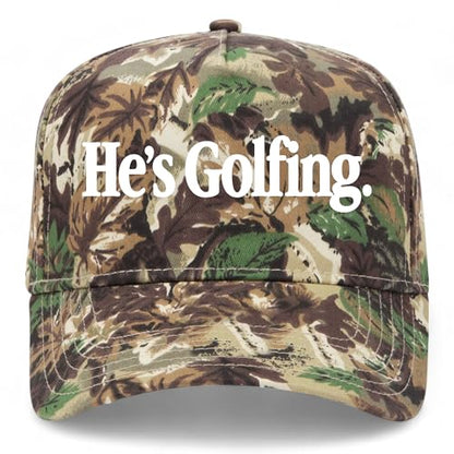 He's Golfing Hat - color: Woodland Camo