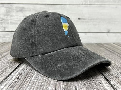 America State City Flag Hats - color: Argentina Flag (Washed Black)