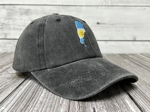 America State City Flag Hats - color: Argentina Flag (Washed Black)