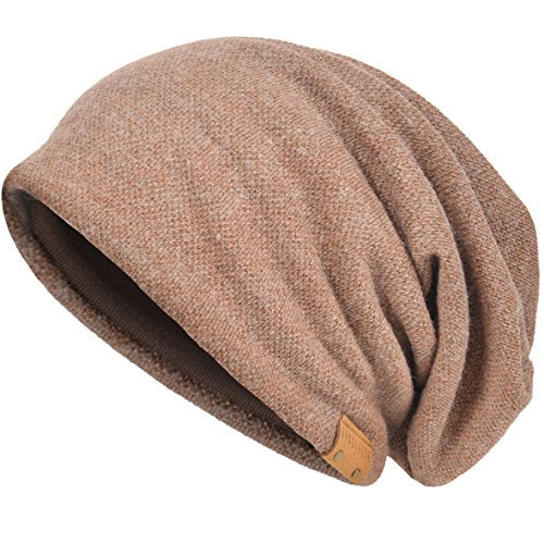 VECRY Men's Slouch Beanie Skull Cap Long Baggy Hip-Hop Winter Summer Hat - color: Brown