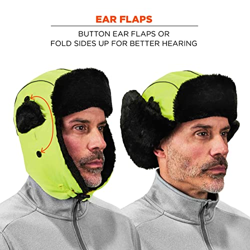 Ergodyne N-Ferno 6802 Thermal Winter Trapper Hat - color: Lime, size: Small-Medium