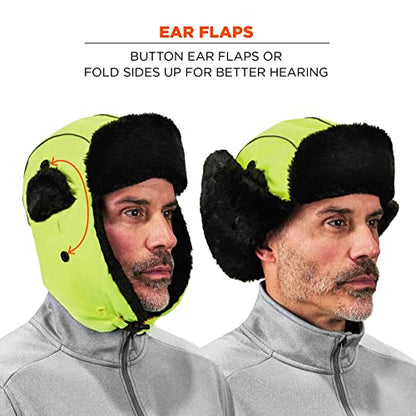 Ergodyne N-Ferno 6802 Thermal Winter Trapper Hat - color: Lime, size: Large-X-Large