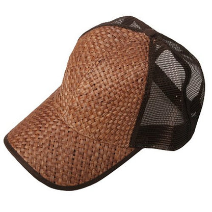 MG Straw Trucker Cap-Brown Brown OSFM