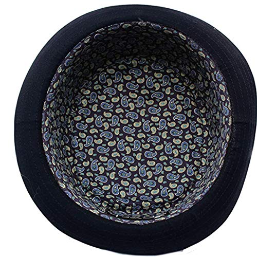 Men's Everyday Cotton All Season Porkpie Boater Derby Fedora Sun Hat (L/XL, F2091NAVY)