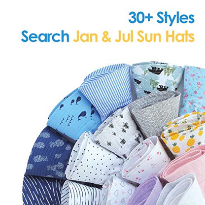 JAN & JUL Adjustable Cotton Floppy Sun Hat with 50+ UPF Protection for Boys - color: Dino, size: 5-12 Years