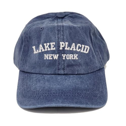 Lake Placid New York Embroidered Cotton Baseball Cap hat - color: Navy