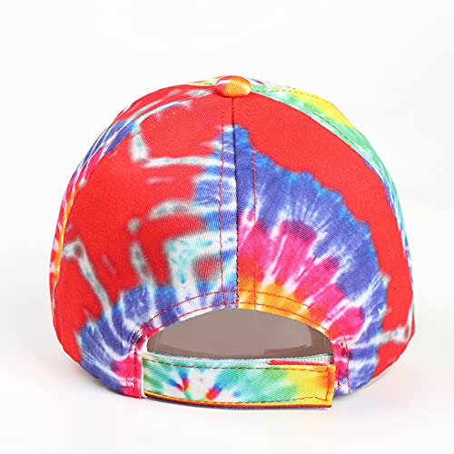 BEARUN Cotton Tie Dye Low Profile Cap Hiphop Baseball Cap Fashion Dad Hat - color: Multicolored D