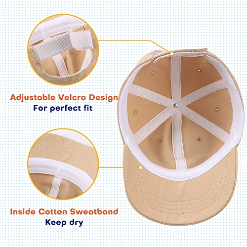Peecabe Plain Toddler Baseball Hat Unisex Cotton Kids Trucker Hat Adjustable Baby Boys Sun Caps Girls Baseball Cap 1-5Y - color: Khaki, size: 2-4T