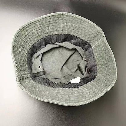 Premium Cotton Bucket Hats,Packable Hats for Men Women,Summer Bucket Hat,Fishing Sun Hats - color: Green