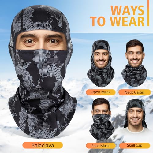 KGC Winter Balaclava for Men Women, Thermal Ski Mask Cold Weather Face Mask - color: Camo