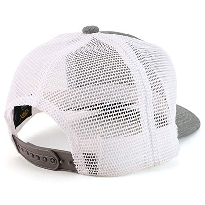 Trendy Apparel Shop Thinking Cap Washed Two Tone Trucker Baseball Cap - color: Heather White