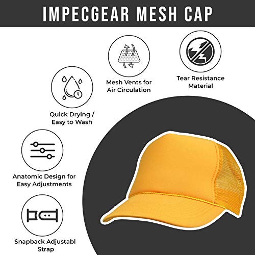 2 Packs Baseball Caps Blank Trucker Hats Summer Mesh Cap (2 FOR Price of 1) - color: Gold
