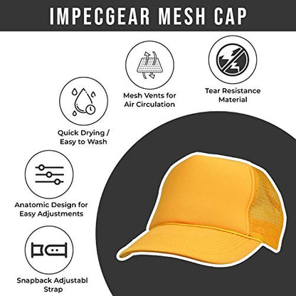 2 Packs Baseball Caps Blank Trucker Hats Summer Mesh Cap (2 FOR Price of 1) - color: Gold