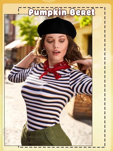 8 Pcs Women Beret Hat French Style Beanie Cap French Berets for Ladies Adult Winter Autumn Casual Use