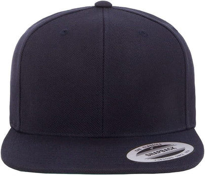 YP Classics 6089 Wool-Blended 6 Panel High Profile Flatbill Snapback Cap - color: Dark Navy