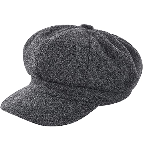 Newsboy Caps for Women Classic Beret Hats Autumn Winter Cap - color: Grey