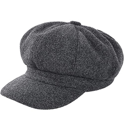 Newsboy Caps for Women Classic Beret Hats Autumn Winter Cap - color: Grey