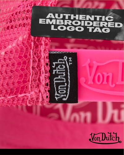 Von Dutch Unisex Velvet Trucker Hat, Curved Bill, Mesh Back, Snapback - color: Pink