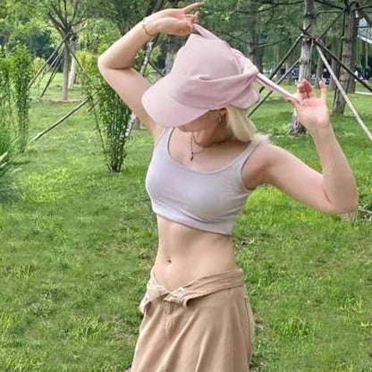 Sun Hat with Neck Flap for Women Wide Brim, Packable, Foldable, Outdoor Sun Protection, Baseball Visor Hat - color: Pink