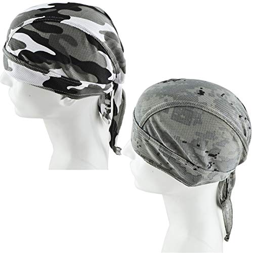 4 Pack Head Wraps Cycling Caps Dew Rag Skull Caps Beanie Cap Do Rags, Pirate Hats, Doo Rag, Durag Bandana - color: Camo, size: One Size