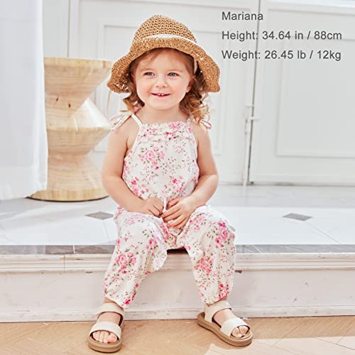 pureborn Baby Toddler Girls Straw Sun Hat Summer Beach Hat - color: Brown, size: 6-24 Months