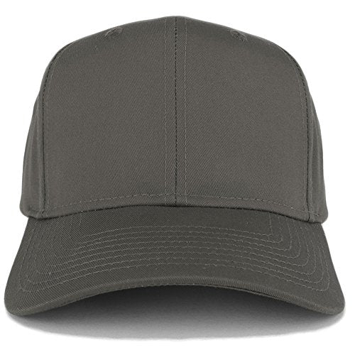 Armycrew XXL Oversize High Crown Adjustable Plain Solid Baseball Cap - color: Charcoal
