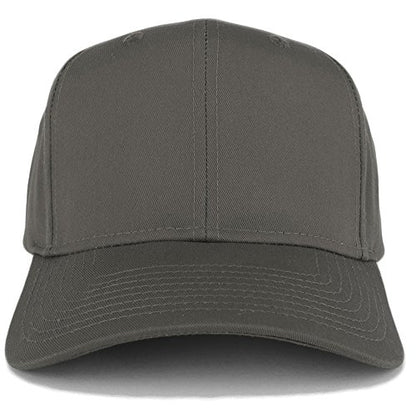 Armycrew XXL Oversize High Crown Adjustable Plain Solid Baseball Cap - color: Charcoal